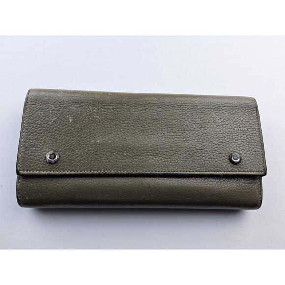 Celine Pebbled Leather Snap Full Size Long Wallet - Picture 1 of 16